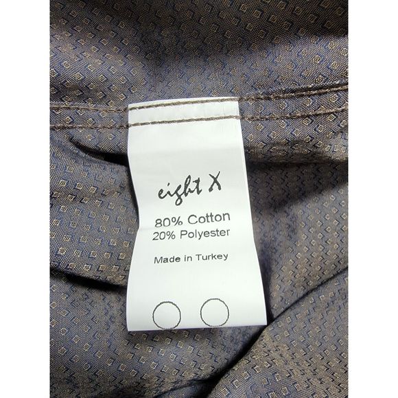 Eight X Premium Buckle Slim Fit Brown Button up Men's Long Sleeve Shirt - Small - Picture 3 of 5